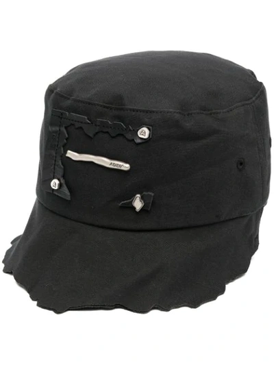 Shop Ader Error Distressed Effect Cap In Black