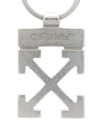 Shop Off-white Arrows Logo Keyring In Silver