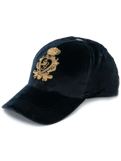 Shop Dolce & Gabbana Logo-embroidered Cap In Blue