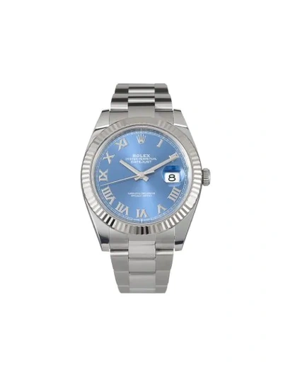 Shop Rolex 2020 Unworn Oyster Perpetual Datejust 41mm In Blue