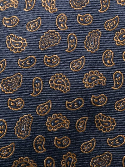 Shop Kiton Paisley Print Silk Tie In Blue