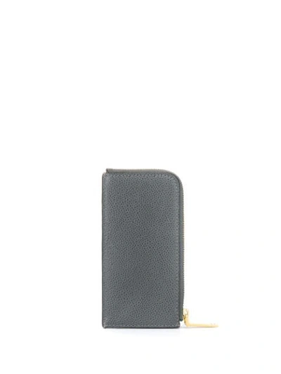 Shop Thom Browne Paneled Zip-around Wallet In Grey