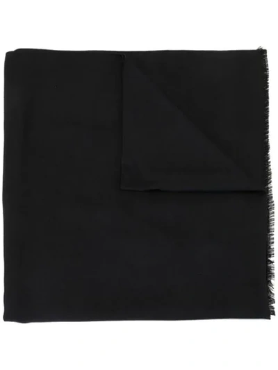 Shop Brioni Lightweight Frayed Scarf In Blue