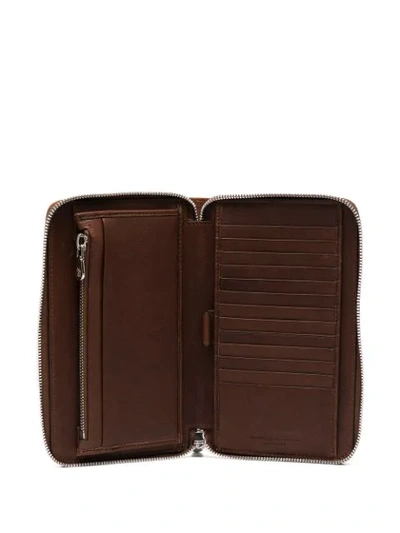 Shop Brunello Cucinelli Logo Zipped Wallet In Brown