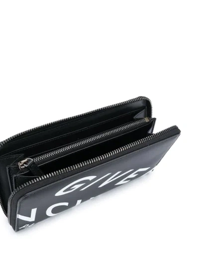 Shop Givenchy Logo-print Zip-around Wallet In Black