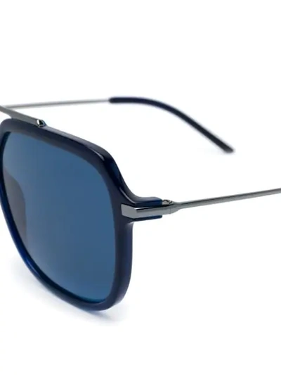 Shop Dolce & Gabbana Blue Aviator Sunglasses