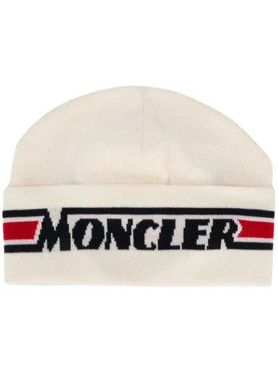 Shop Moncler Logo Detail Hat In Neutrals