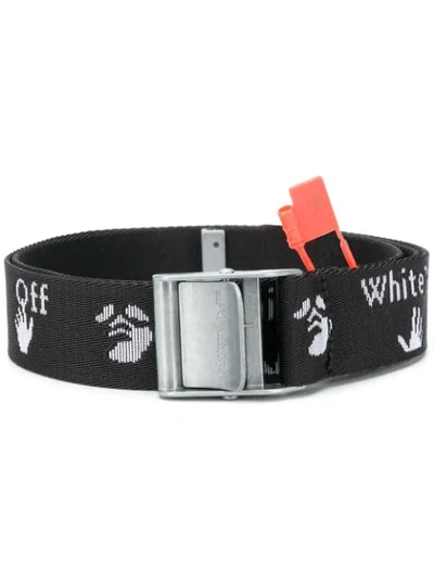 Shop Off-white Logo-print Buckle Belt In Black