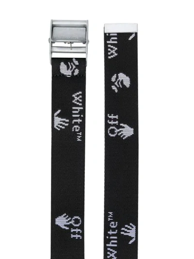 Shop Off-white Logo-print Buckle Belt In Black