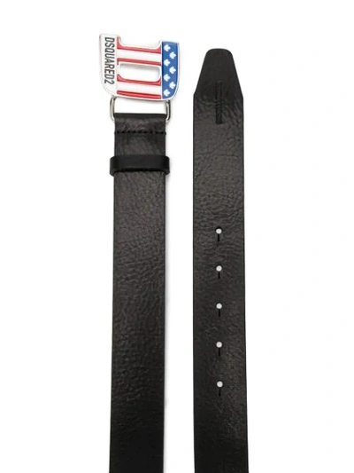 Shop Dsquared2 Patriot Buckle Belt In Black