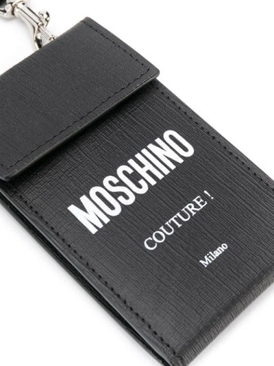 Shop Moschino Neck Strap Cardholder In Black