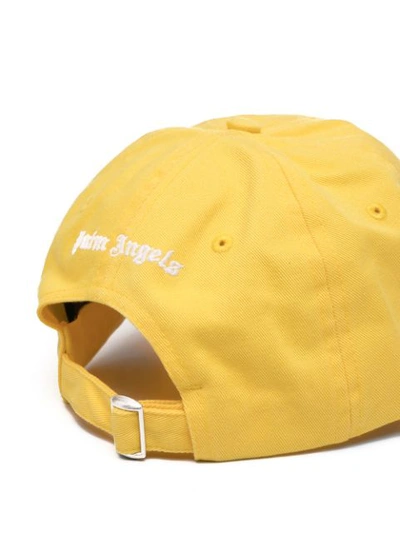 Shop Palm Angels Embroidered Logo Cap In Yellow