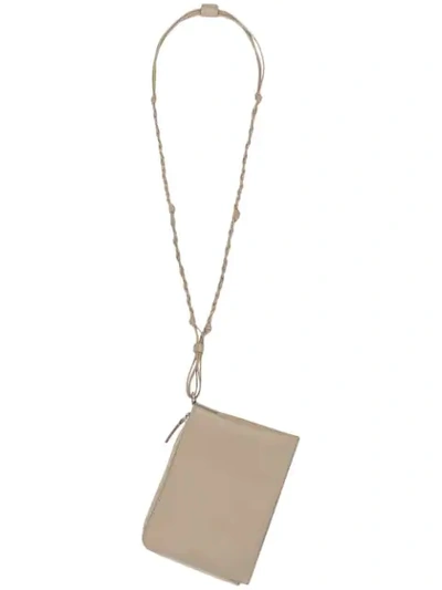 Shop Jil Sander Lanyard Card Holder In Neutrals