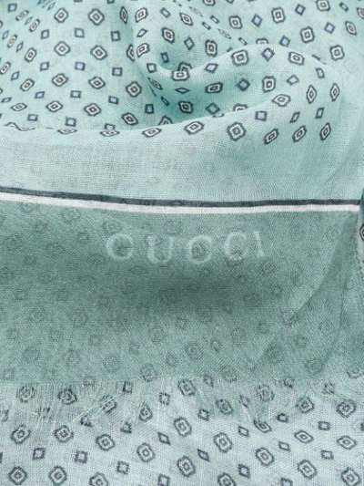 Shop Gucci Geometric Print Scarf In Green