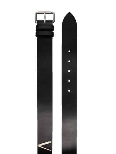 Shop Versace Logo-lettering Leather Belt In Black
