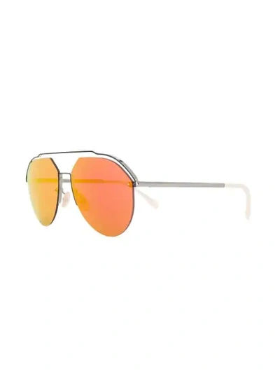Shop Fendi Aviator Sunglasses In Silver