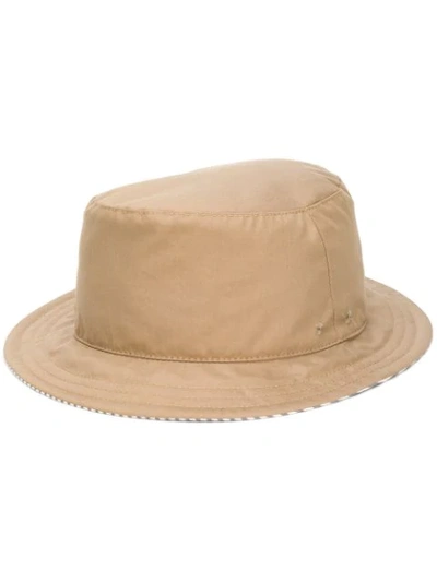 Shop Thom Browne Khaki Reversible Bucket Hat In Neutrals