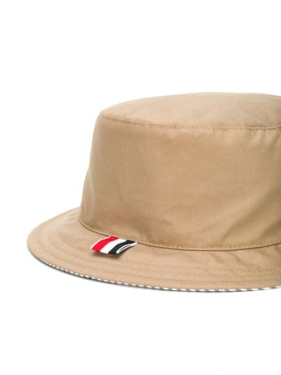 Shop Thom Browne Khaki Reversible Bucket Hat In Neutrals