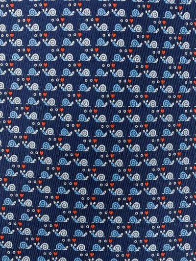 Shop Ferragamo Snail Heart Print Tie In Blue
