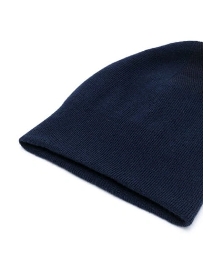 Shop Brunello Cucinelli Fine Knit Beanie In Blue