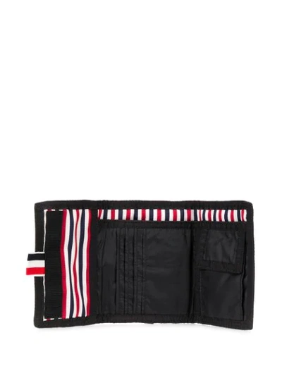 Shop Thom Browne Logo Patch Striped Detail Wallet In Black