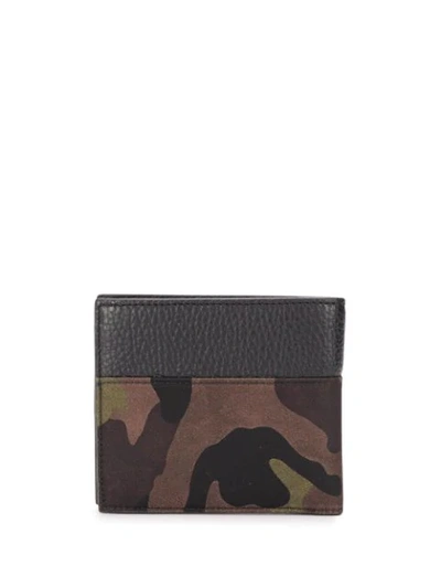 Shop Philipp Plein Camouflage Print Foldover Wallet In Black