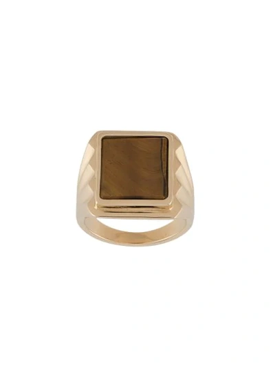 Shop Bottega Veneta Chevalier Ring In Gold