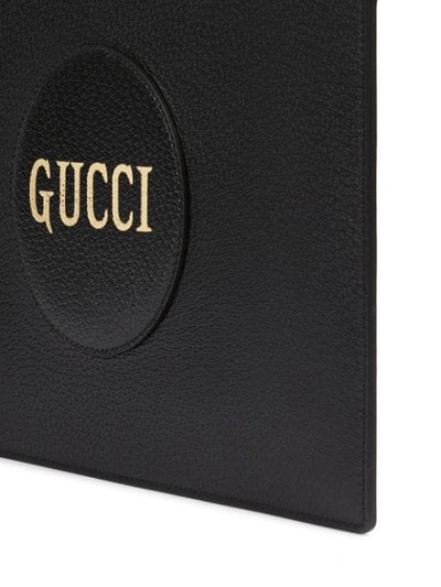 Shop Gucci Logo Patch Slimline Pouch In Black