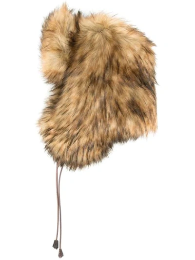 Shop Dsquared2 Ear-flap Furry Hat In Brown