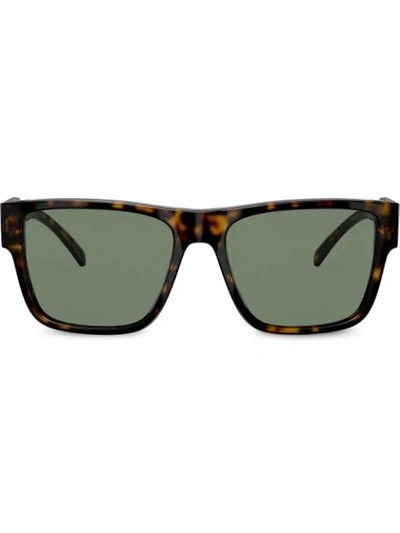 Shop Versace Tortoiseshell-effect Sunglasses In Brown