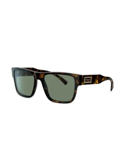 Shop Versace Tortoiseshell-effect Sunglasses In Brown