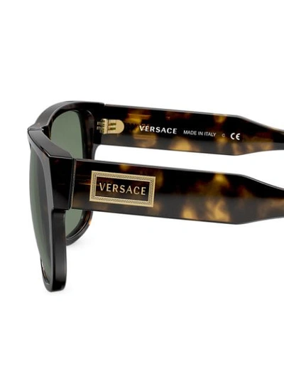 Shop Versace Tortoiseshell-effect Sunglasses In Brown