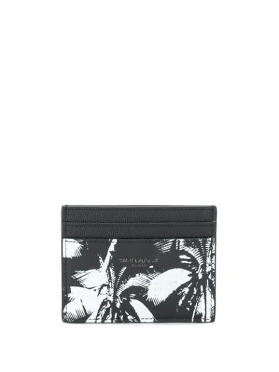 Shop Saint Laurent Palm Tree Card Holder In Black