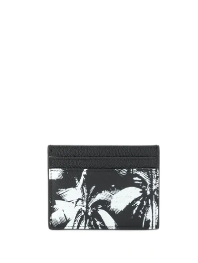 Shop Saint Laurent Palm Tree Card Holder In Black