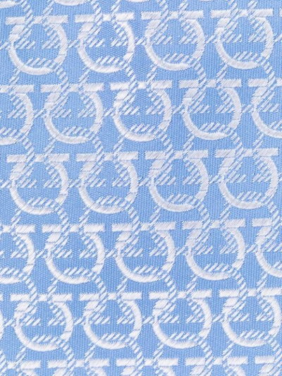Shop Ferragamo Gancini-pattern Tie In Blue
