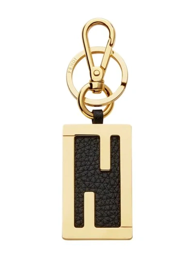 Shop Fendi Ff Motif Keyring In Gold