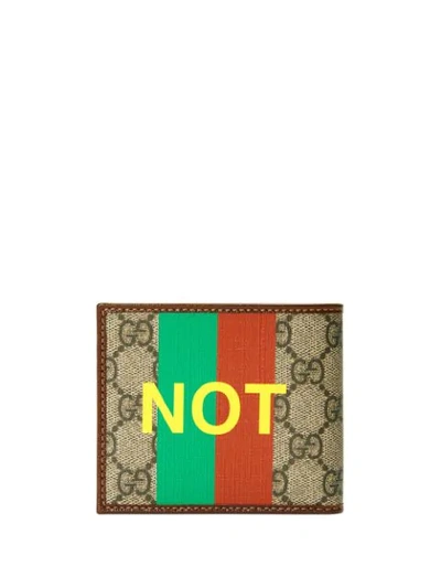 Shop Gucci Fake Not Wallet In Neutrals