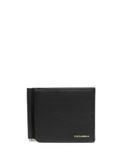 Shop Dolce & Gabbana Money-clip Leather Wallet In Black