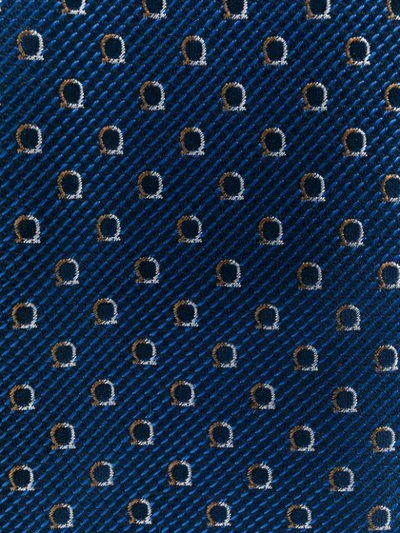 Shop Ferragamo Gancini-jacquard Silk Tie In Blue