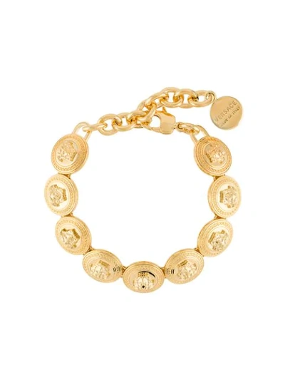 Shop Versace Medusa Charm Bracelet In Gold