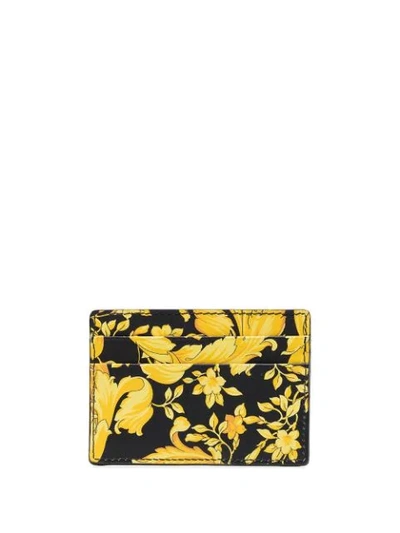 Shop Versace Baroque Pattern Cardholder In Yellow