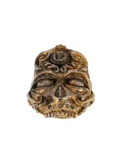 Shop 13 Lucky Monkey Skull Ring In Gold