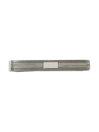 Shop Polo Ralph Lauren Logo-engraved Tie Clip In Silver