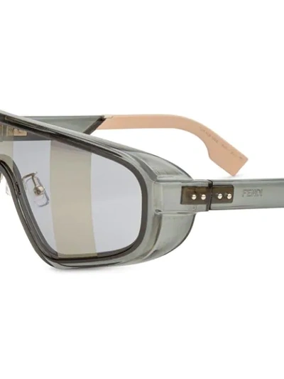 Shop Fendi Botanical Shield Sunglasses In Grey