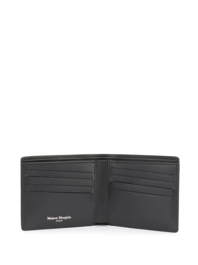 Shop Maison Margiela Logo Print Leather Wallet In Black