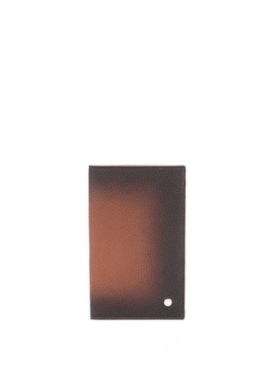 Shop Orciani Vertical Foldover Cardholder In Brown