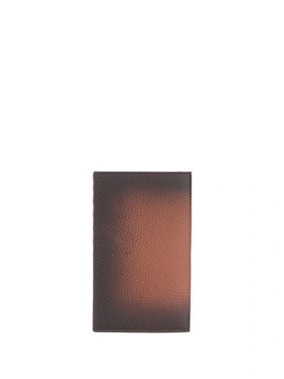 Shop Orciani Vertical Foldover Cardholder In Brown