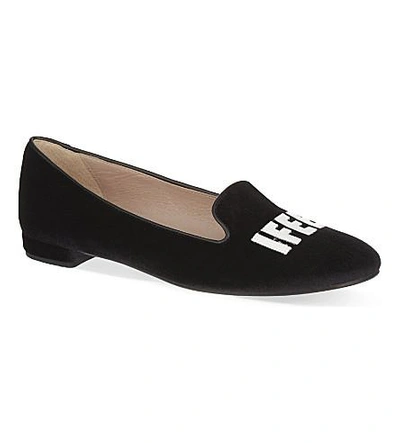 Shop Chiara Ferragni I Feel Velvet Slippers In Black