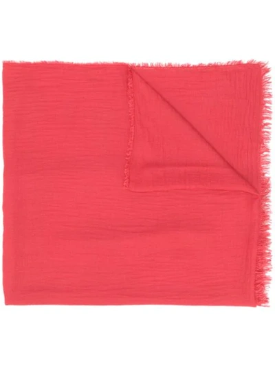 Shop Faliero Sarti Fringed Knitted Scarf In Red