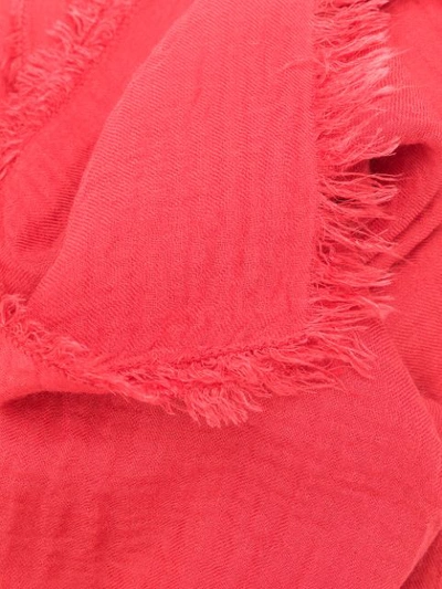 Shop Faliero Sarti Fringed Knitted Scarf In Red